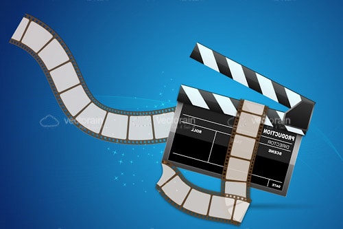 Clapperboard with Film Tape